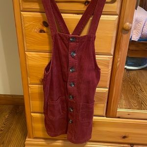 Corduroy overall dress.